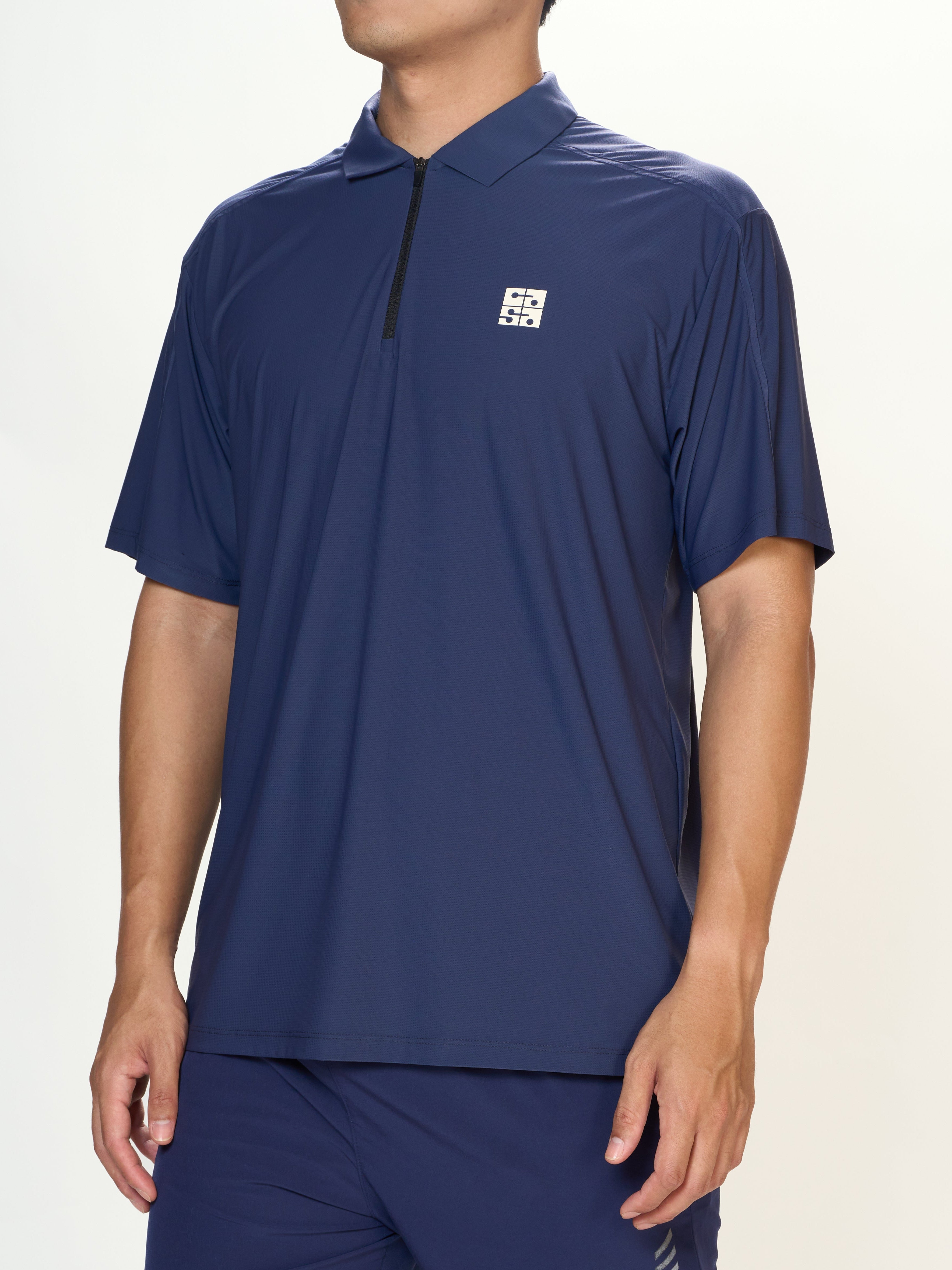 midnight strike zip polo