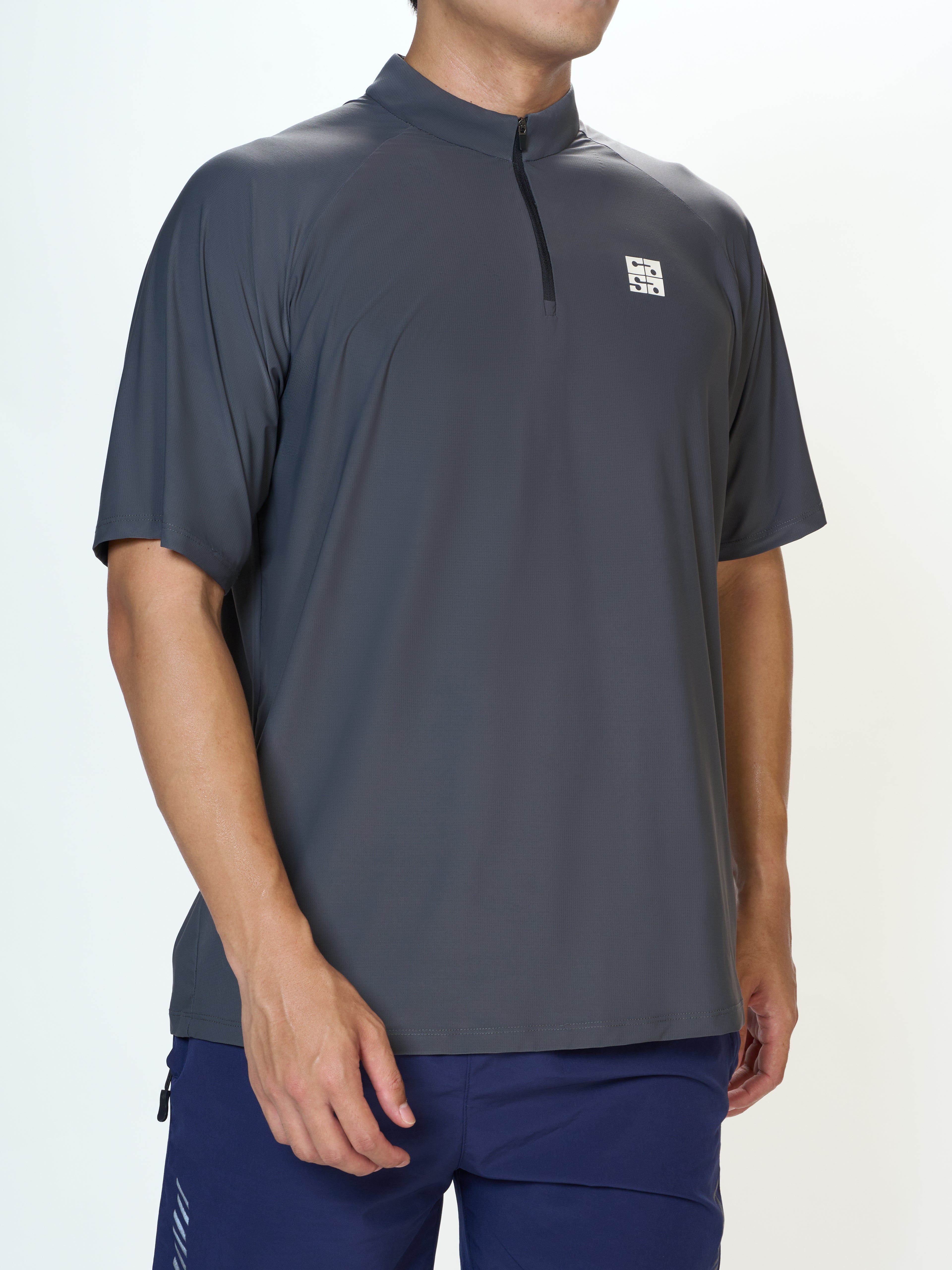 Charcoal Glide Zip Tee