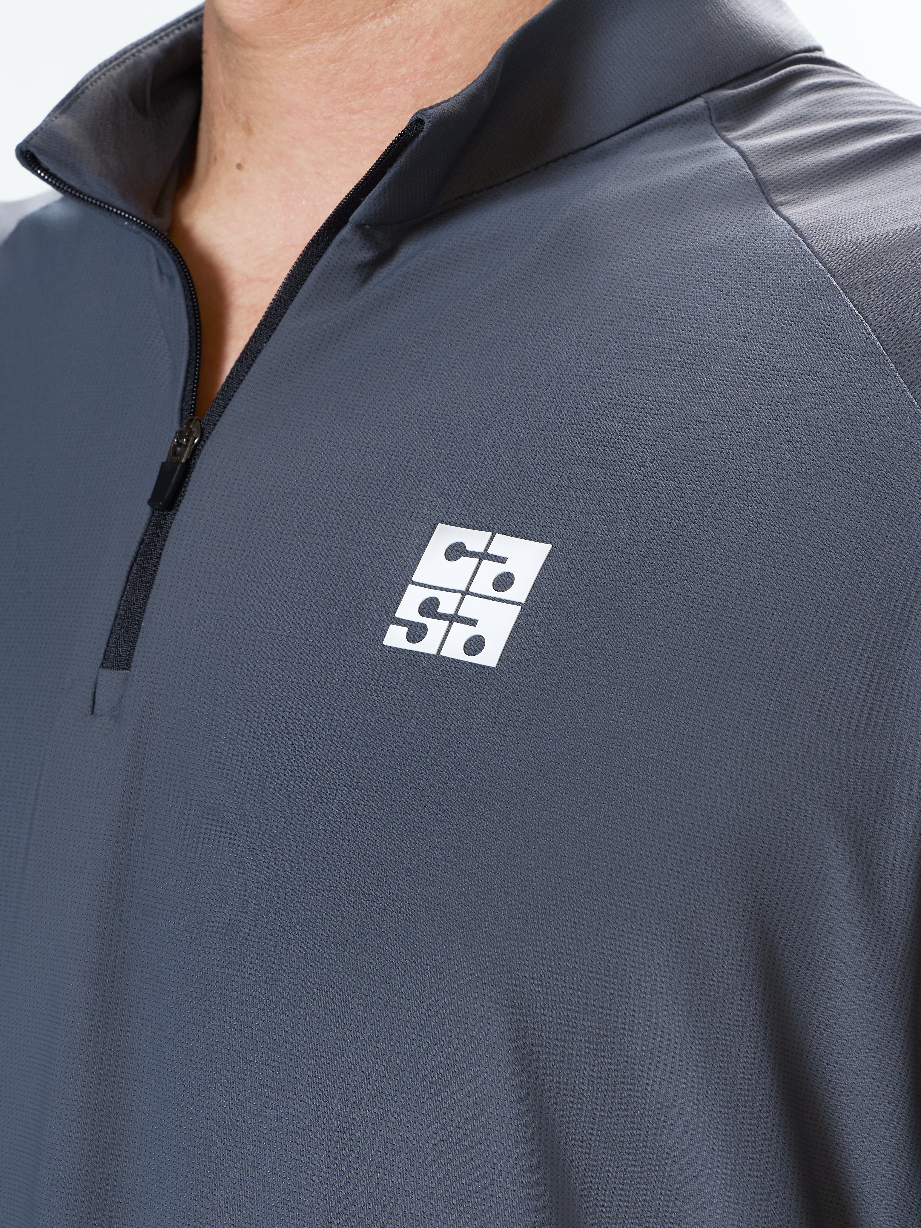 Charcoal Glide Zip Tee