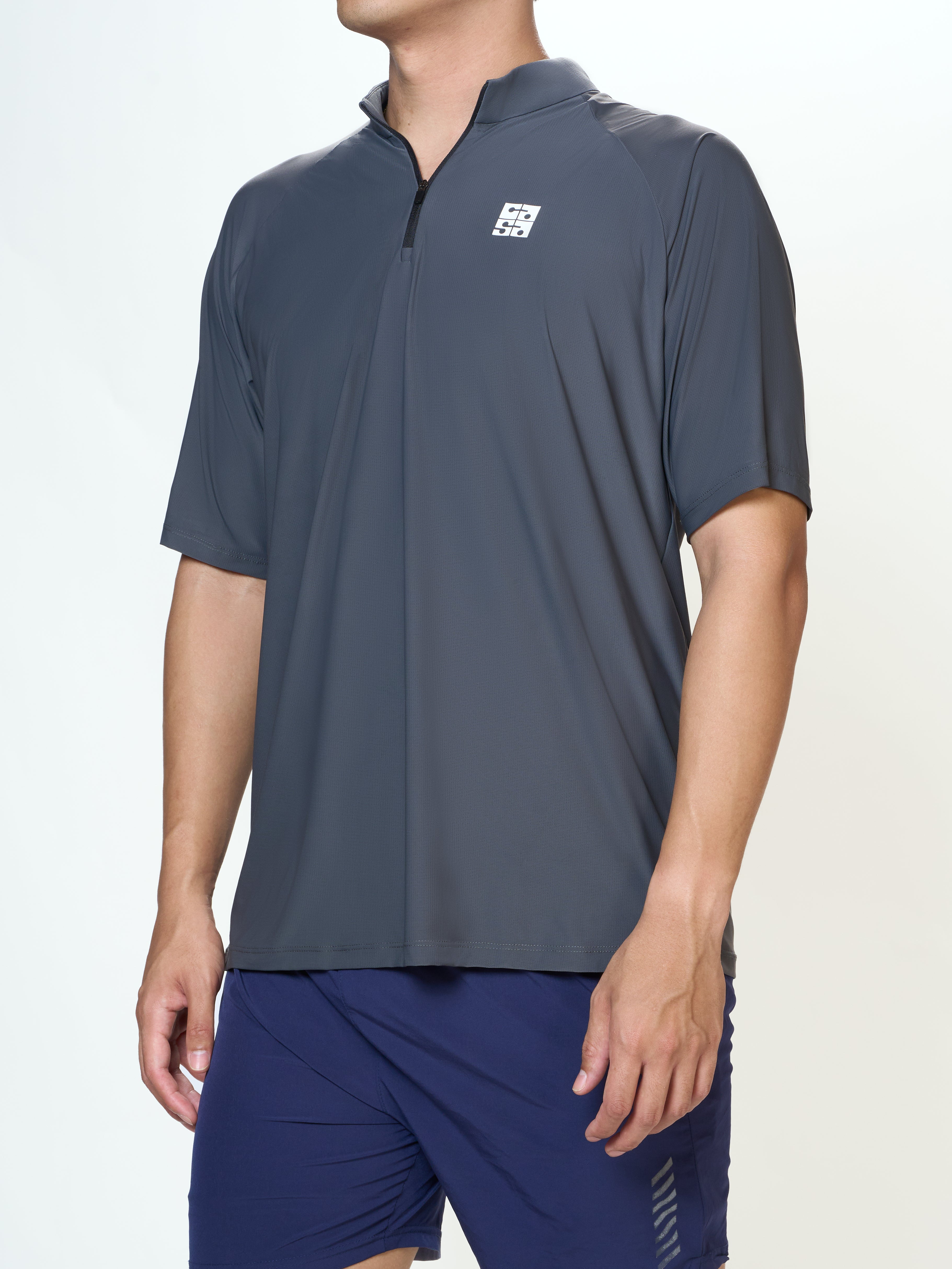 Charcoal Glide Zip Tee